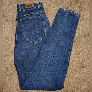 Vintage Lee Jeans Womens Size 7 Long Wash Mom Jeans Tapered